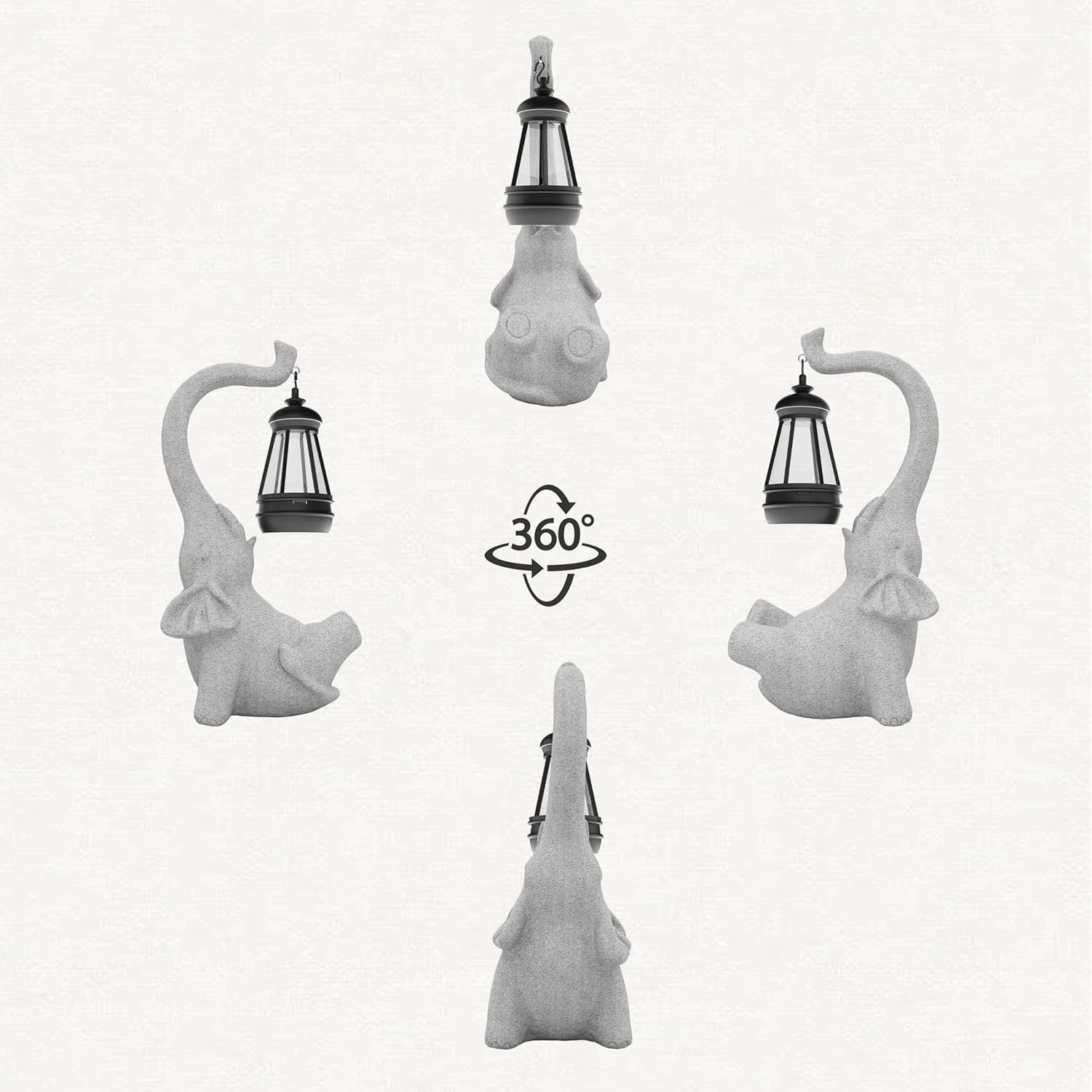 Garden Decoration, Figurine, Lawn Statue, Sculpture Ornament, Animal Figurine - Cat Resin Statue with Lantern (Face Upward)