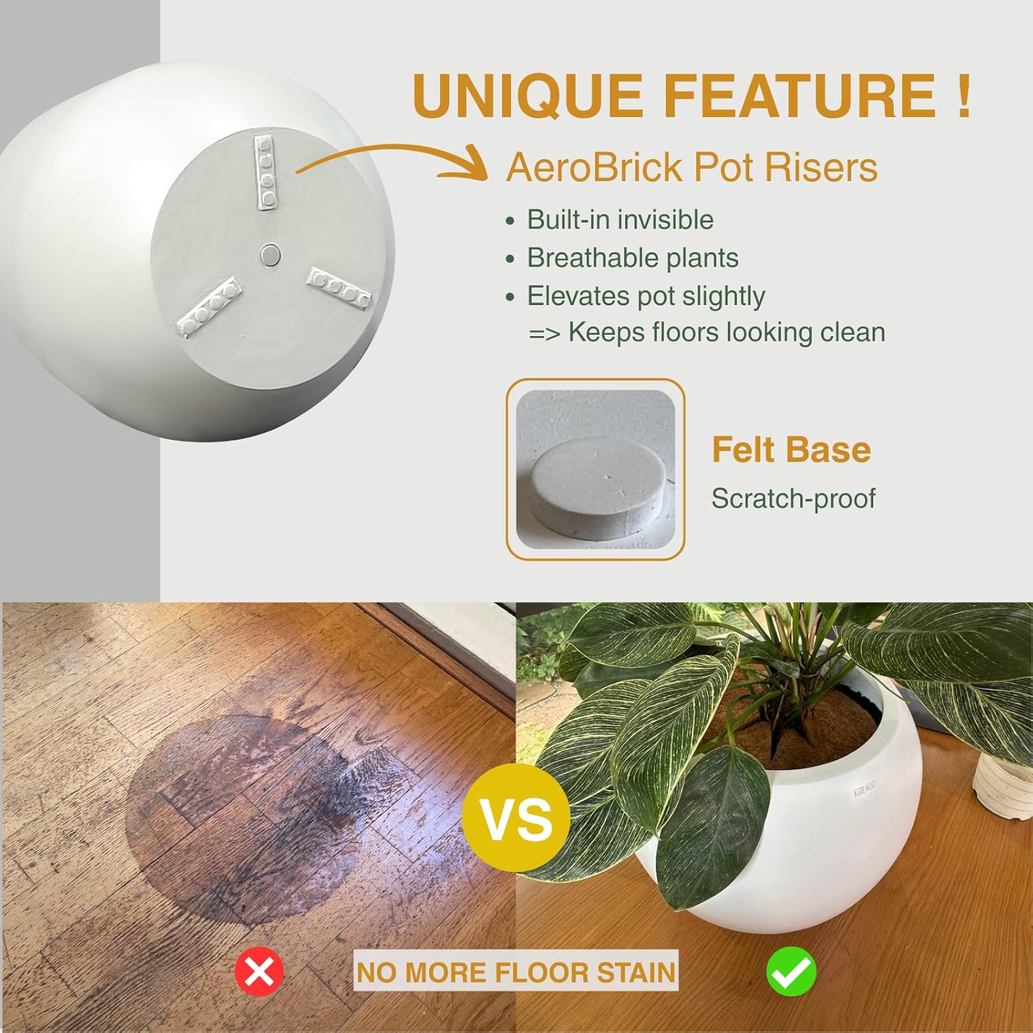 12.5" H x 11.4" D Corso Fiberstone Round Tapered Planter with Drainage Hole, Smooth Finishes, Weather Resistant for Indoor and Outdoor Use (Light French Gray, 9" Pot Opening)