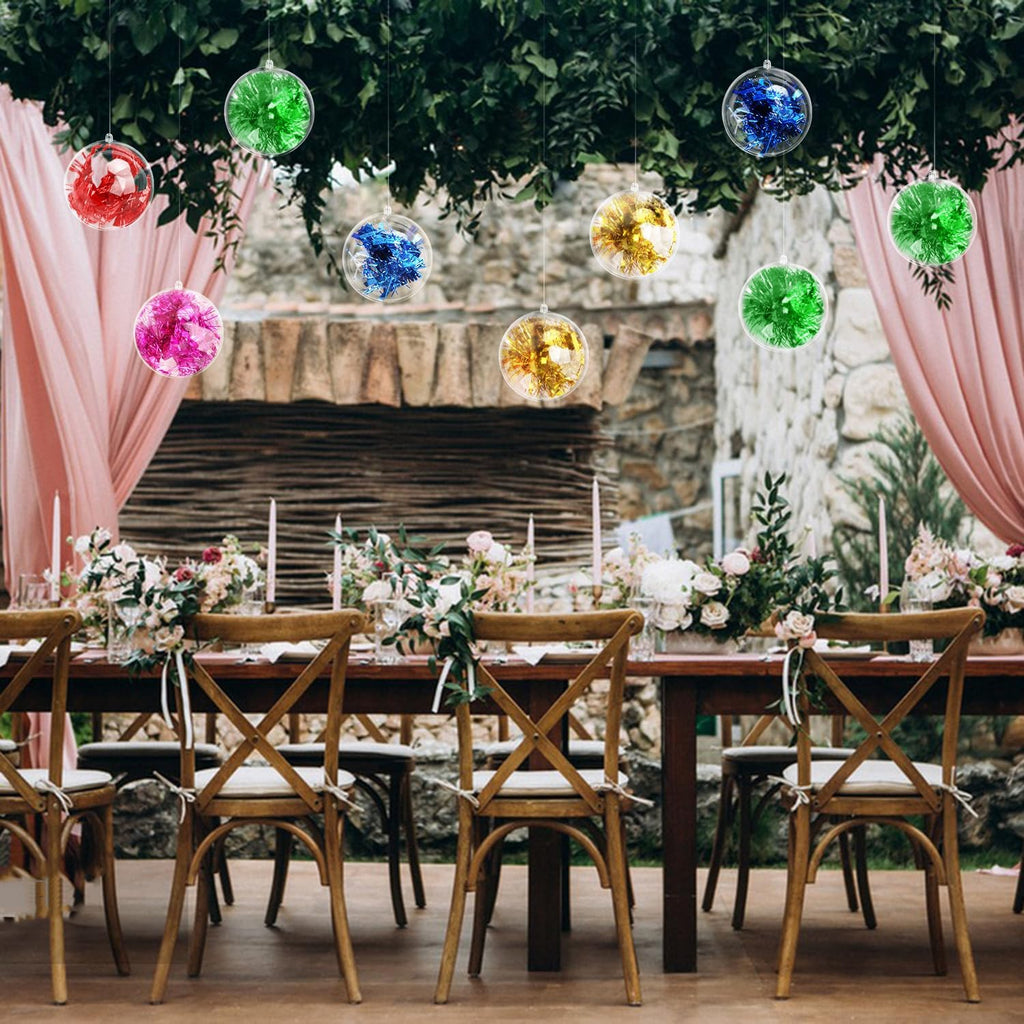 20 Pcs 5.5 Inch Clear Acrylic Fillable Balls, Christmas DIY Fillable Ornaments Balls, Acrylic Ornaments Ball for Christmas, Holidays, Weddings, Parties, and Home Decor