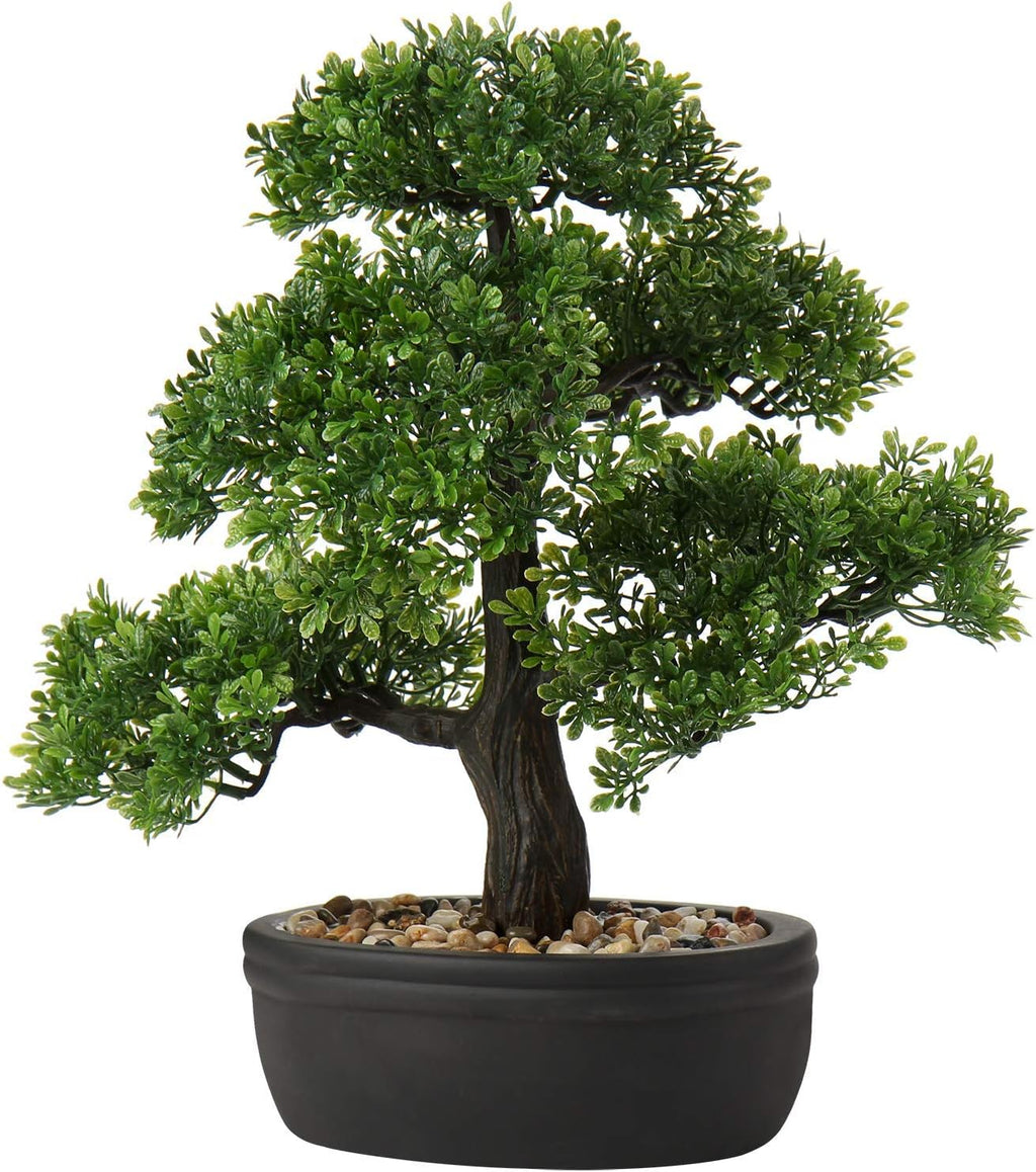 Artificial Bonsai Tree Juniper Faux Plants Indoor Small Fake Plants Decor with Ceramic Pots for Home Table Office Desk Bathroom Shelf Bedroom Living Room Farmhouse Decorations