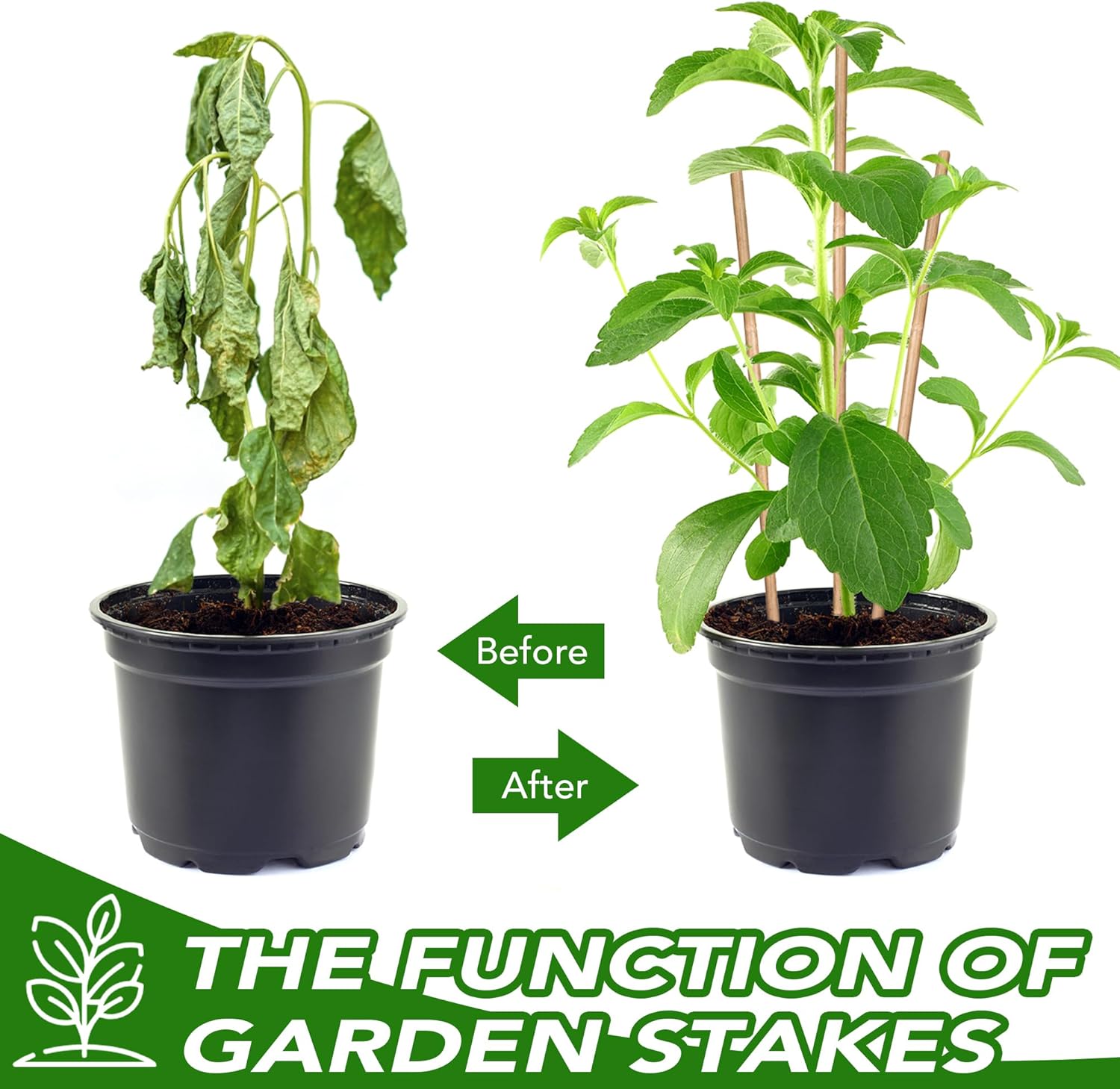 120 Pcs 18 inches Garden Stakes for Plants, Natural Bamboo Sticks for Indoor and Outdoor Climbing Plants Support