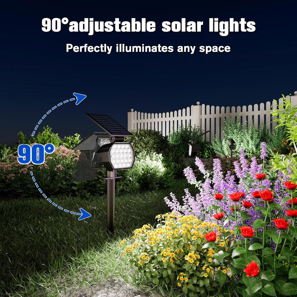 APONUO Solar Spot Lights Outdoor Waterproof 8 Pack IP67,23 LED 3 Lighting Modes Solar Landscape Lights Outdoor for Yard Garden House Garage Pathway