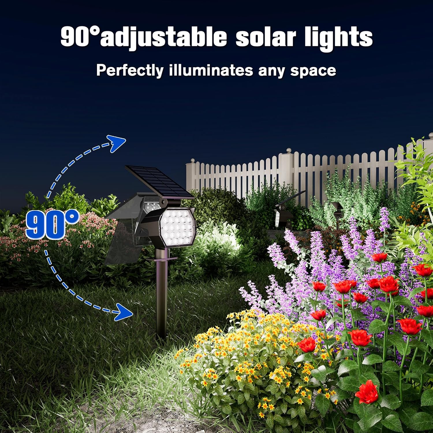 APONUO Solar Spot Lights Outdoor Waterproof 8 Pack IP67,23 LED 3 Lighting Modes Solar Landscape Lights Outdoor for Yard Garden House Garage Pathway