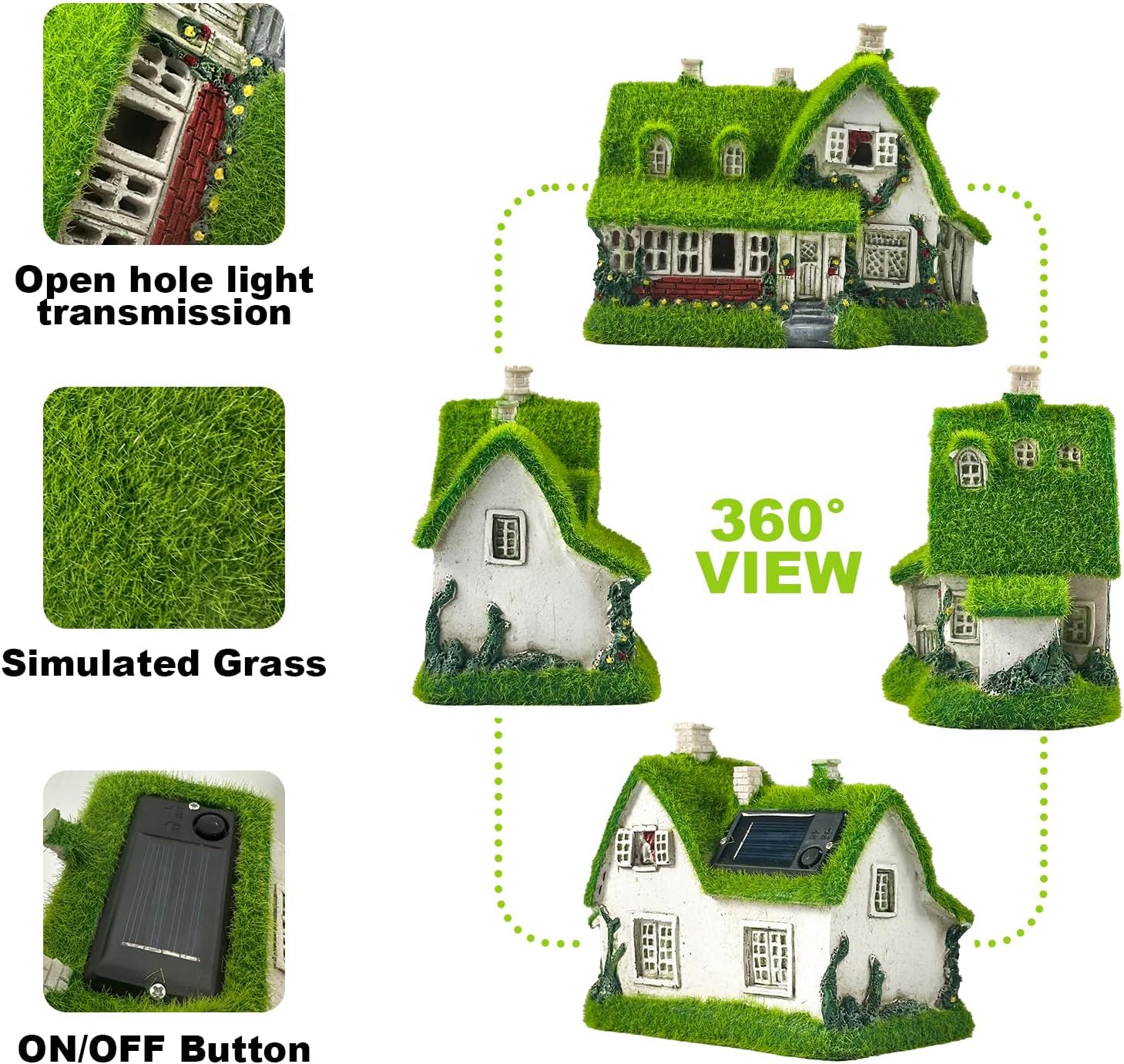 Solar Garden Outdoor Statue Light - Fairy House Lawn Decoration for Patio, Balcony, and Yard - Unique Gift for Any Occasion