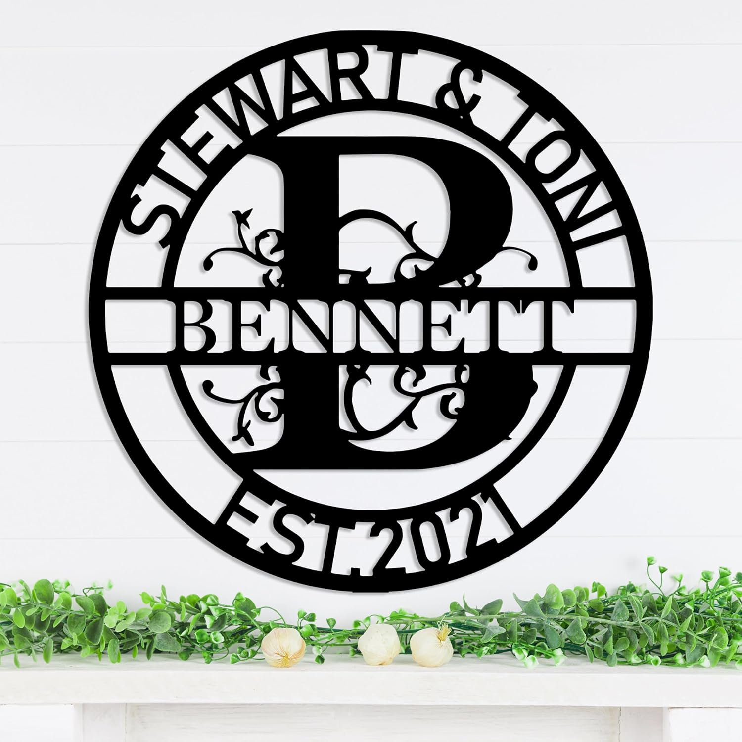 Personalized Metal Name Signs, Split Letter Monogram Wall Decor, Custom Last Name Sign, Family Name Sign for Outdoor, Personalized Wedding Gift, Garden Decor, Metal Wall Art, Housewarming Gift