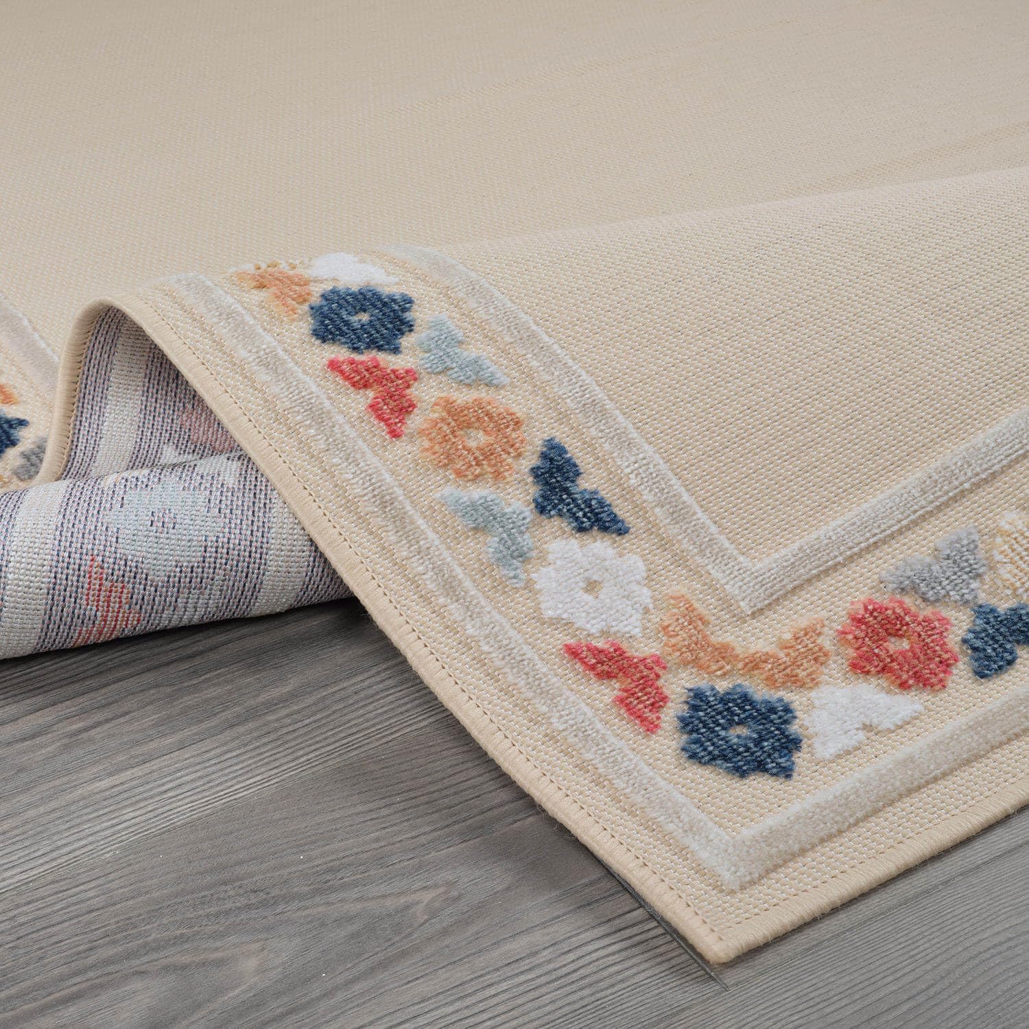 Beverly Rug Outdoor Rug 4x6 Modern Bordered Area Rugs for Indoor and Outdoor Patio Easy to Clean Non Shedding Living Room Porch Garden Washable Outside Carpet (4 x 6 Beige)