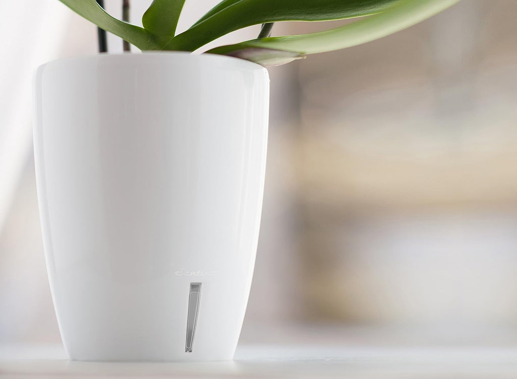 Santino 5.5 Inch ORCHIDEA Self Watering Pots for Orchids in Violet - Decorative Wicking Planter with w/Great Aerification, Drainage and Water Level Indicator