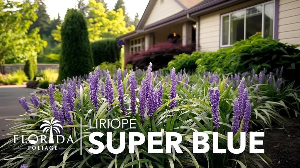 Super Blue | 3 Live Plants | Liriope Muscari | Ground Cover Plant, Ornamental Grass, Drought Tolerant, Low Maintenance, Evergreen Foliage, Purple Flower Spikes, Shade Garden Favorite, Easy to Grow