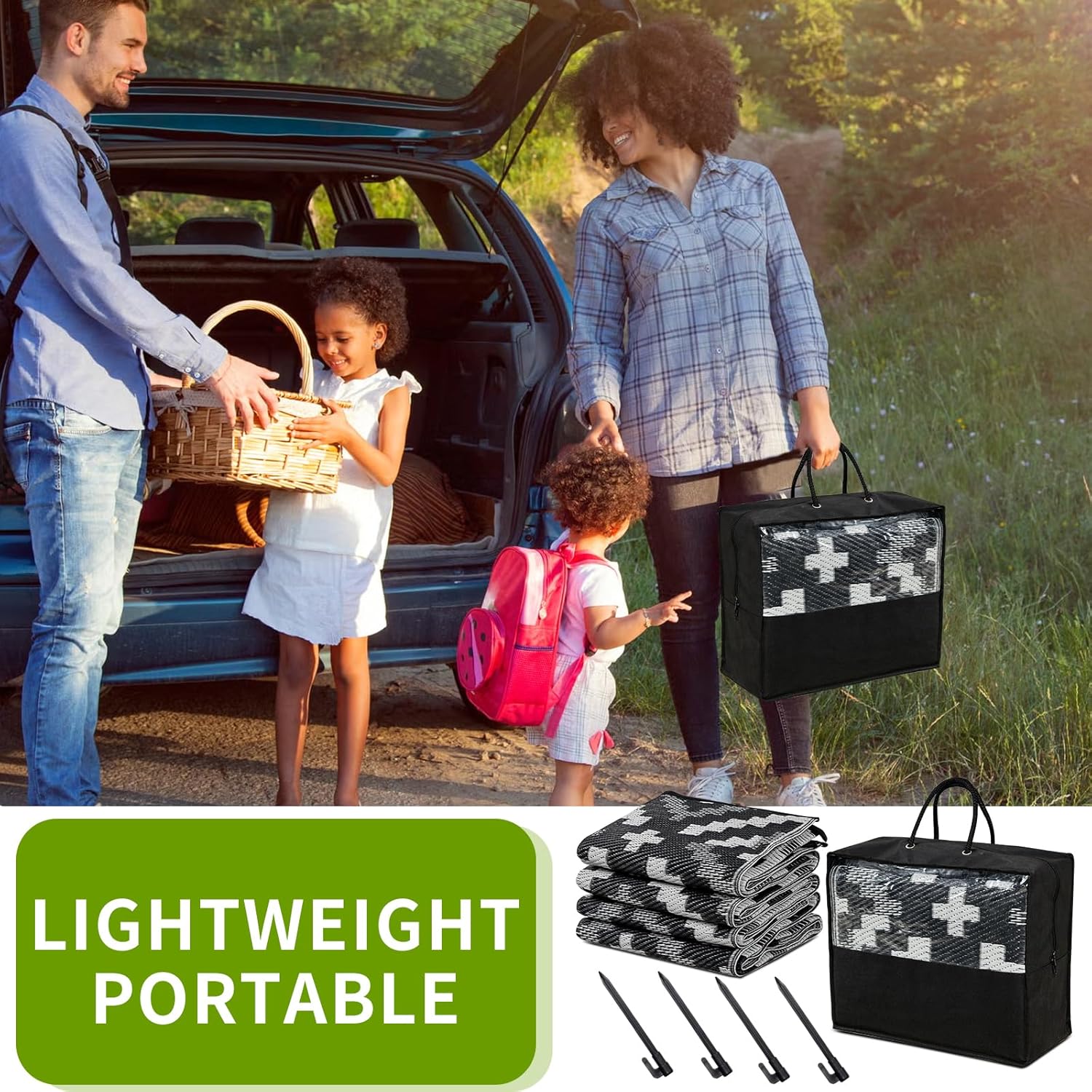 Outdoor Rug 6x9 ft Waterproof, Reversible Outdoor Plastic Straw Rug for Patios Clearance, Outdoor Area Rug Carpet RV Mat for Camping Backyard Deck Porch