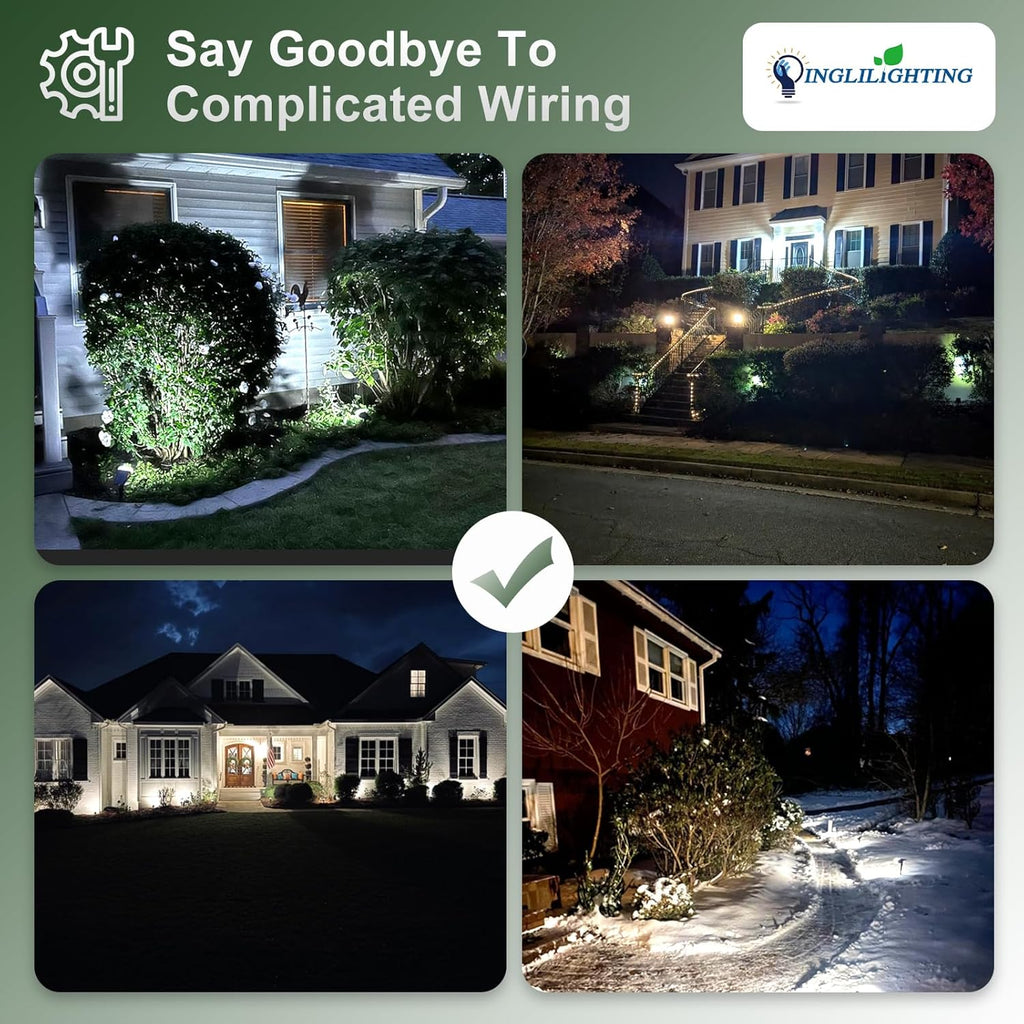DINGLILIGHTING Solar Lights Outdoor Waterproof: IP65 Led Spot Light Decorations for Garden - 3 Lighting Modes Solar Powered for Yard - Dust to Dawn Uplighting Landscape Pathway Drive Patios 6PC White