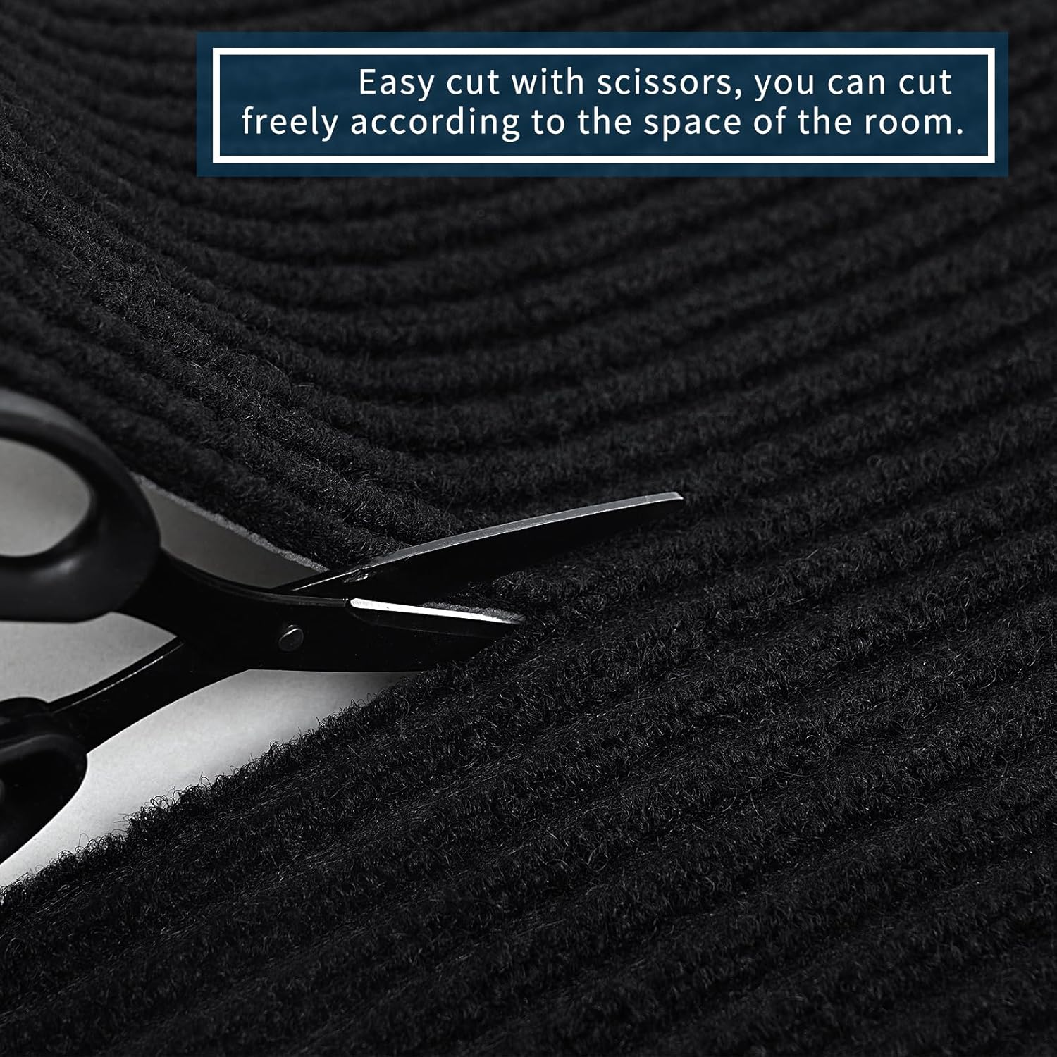 Rubber Door Mat About W3' ×L10' Heavy Duty Large Outdoor Indoor Mat Durable Entrance Doormat Waterproof Rubber Back Rugs for Home Entryway Patio Porch Office Business Areas (Jet Black)