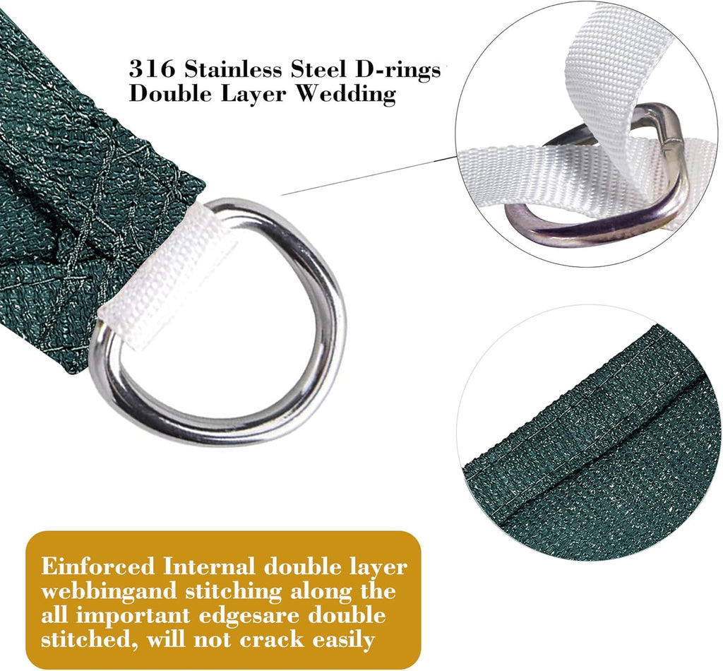 17' x 17' Green Square Sun Shade Sail SSP1212 Canopy Durable Fabric UV Block Awning We Make Custom Orders