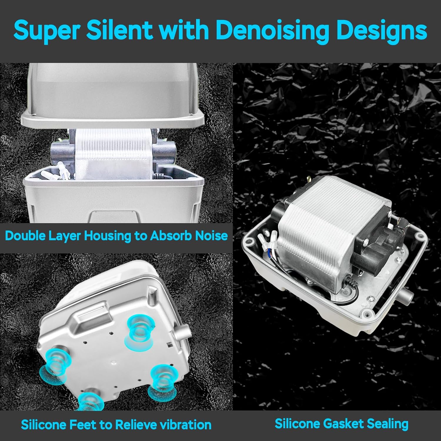 AquaMiracle Linear Air Pump, 635/950/1600/4000GPH Pond Bubbler Septic Air Pump, Energy-Efficient Pond Aerator for Outdoor Ponds, Aquariums, Hydroponics, Waste Treatment