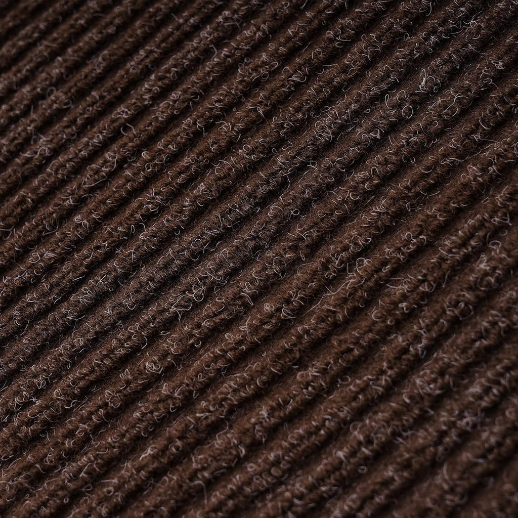 Profile Rubber Door Mat, 35x23inch, Heavy Duty, Entrance Doormat, Indoor and Outdoor, Waterproof, Easy Clean Shoe Scraper, Home Rug Welcome Mats for Entryway, Patio, Porch, Brown
