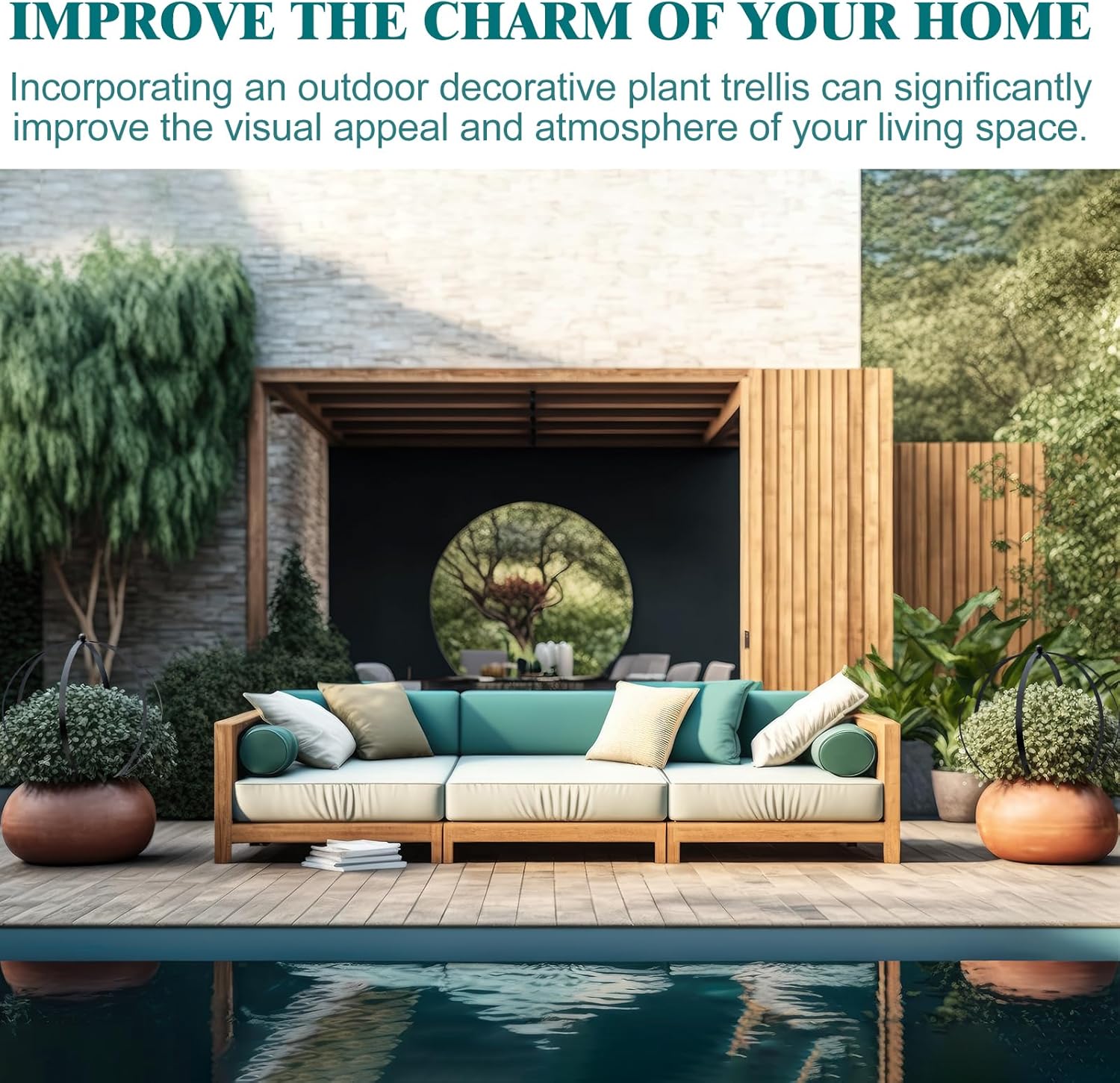 2 Pcs Large Metal Trellis Obelisks Sturdy Round Circle Trellis for Climbing Plant Support Indoor Outdoor Potted Vines, Cucumbers & Flowers, Patio Doorway Garden Decor (Black, 18.50 x15'')