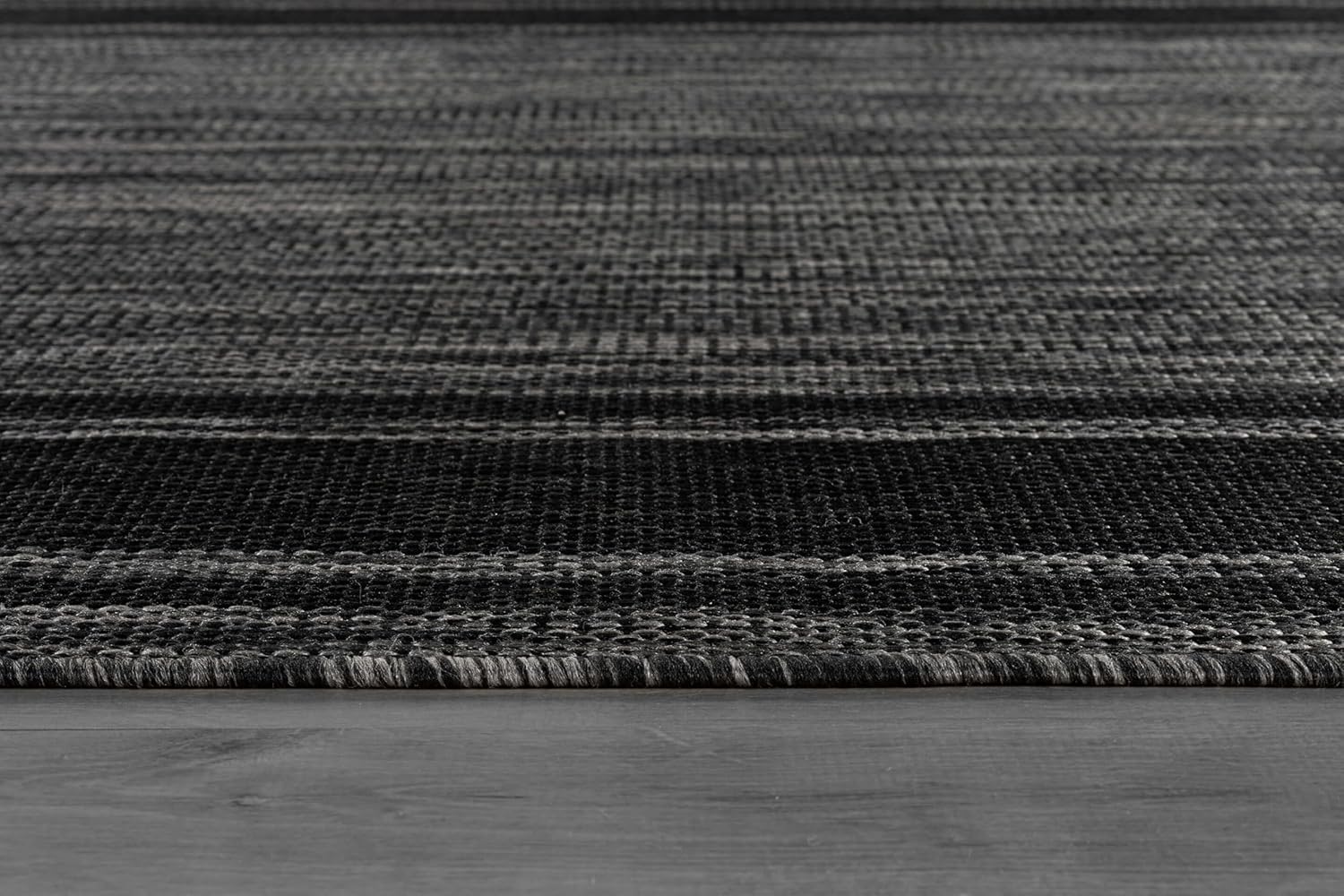 Beverly Rug Large Outdoor Rug 9x12 Modern Bordered Area Rugs for Indoor and Outdoor Patio Deck Porch Garden Waterproof Weather Sun Resistant Washable Outside Carpet (9 x 12 Black)