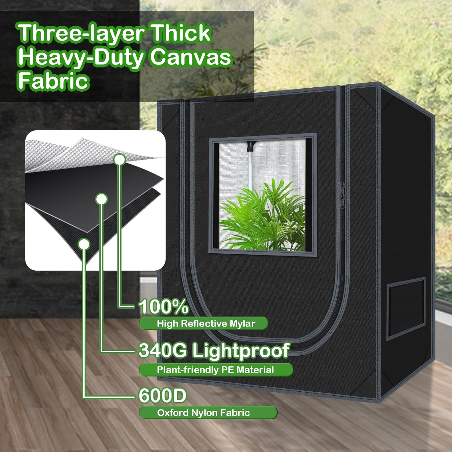 18"x30"x36" Grow Tent for Indoor Plants 600D Mylar Hydroponic High Reflective GrowTents for Plant Fruit Flower Veg Growing