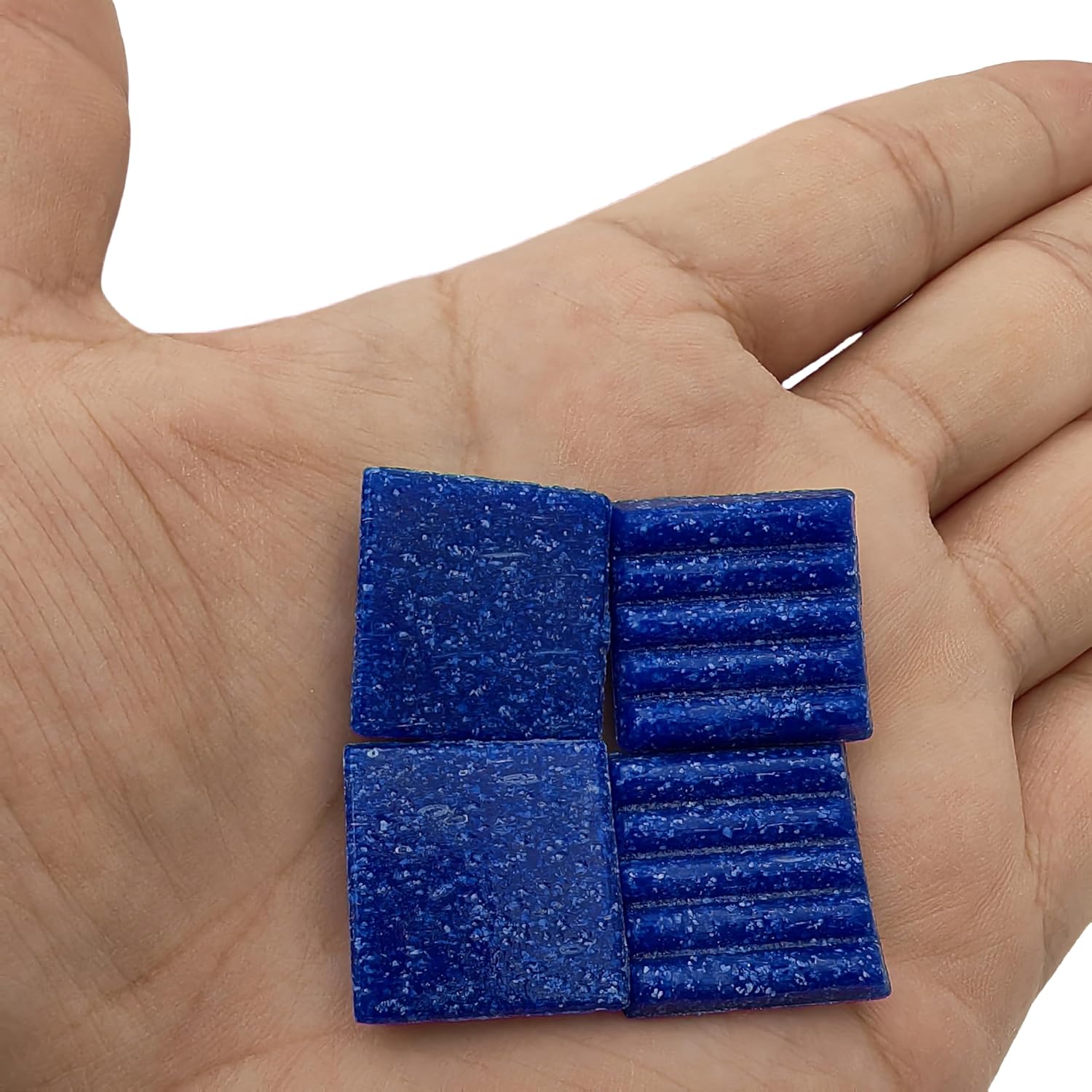 3/4 inch Quartz Glass Mosaic Tiles for Crafts, 1.1 LB, Square Mosaic Pieces for DIY Picture, Home Mosaic Decoration (Navy Blue)