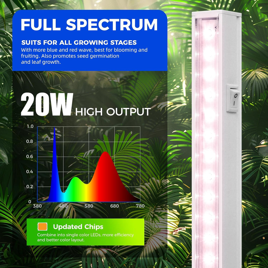 Barrina T5 Grow Lights, Full Spectrum, 4ft 160W (8 x 20W, 1000W Equivalent), LED Grow Light Bulbs, Plant Lights for Indoor Plants, Greenhouse, Plug and Play, Pinkish White, 8-Pack