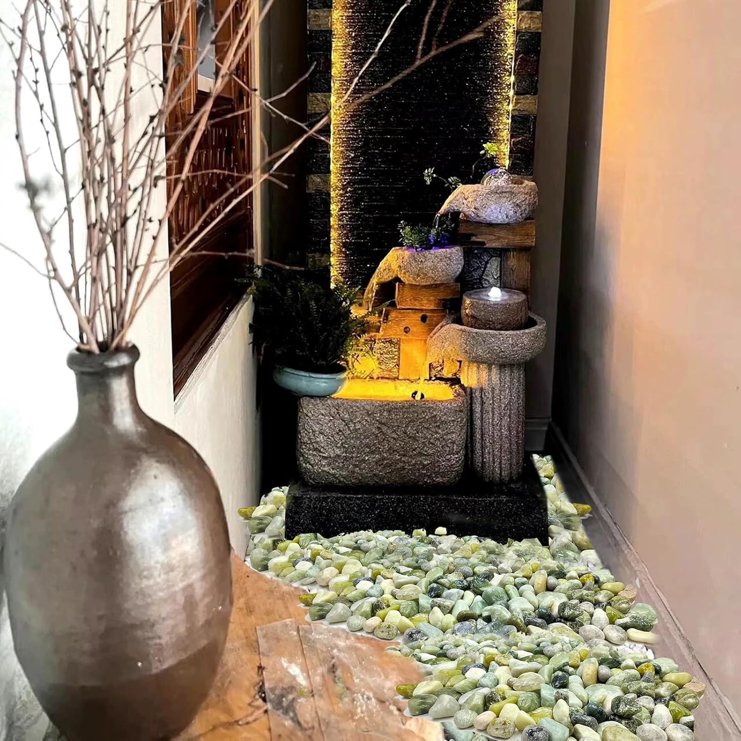 5 lbs Green River Rocks for Plants, 2-3 Inch Large Pebbles for Indoor Plants, Decorative Stones Rocks for Succulent, Landscaping, Vases, Crafting and Garden