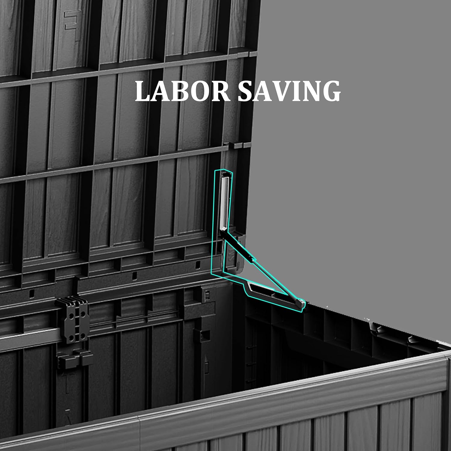 180 Gallon Patio Storage Box - Waterproof Deck Boxes & Outdoor Storage Deck Box, Lockable Resin Chest for Pool/Garden Tools, UV-Resistant, Black