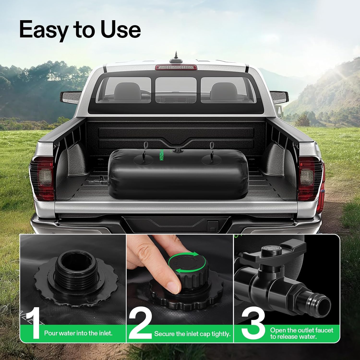 VIVOSUN 240 L/64 Gal Water Bladder, Foldable and Portable Water Storage Bag for RV, Camping, Garden Watering, Agricultural Irrigation, Drought Resistance, Firefighting