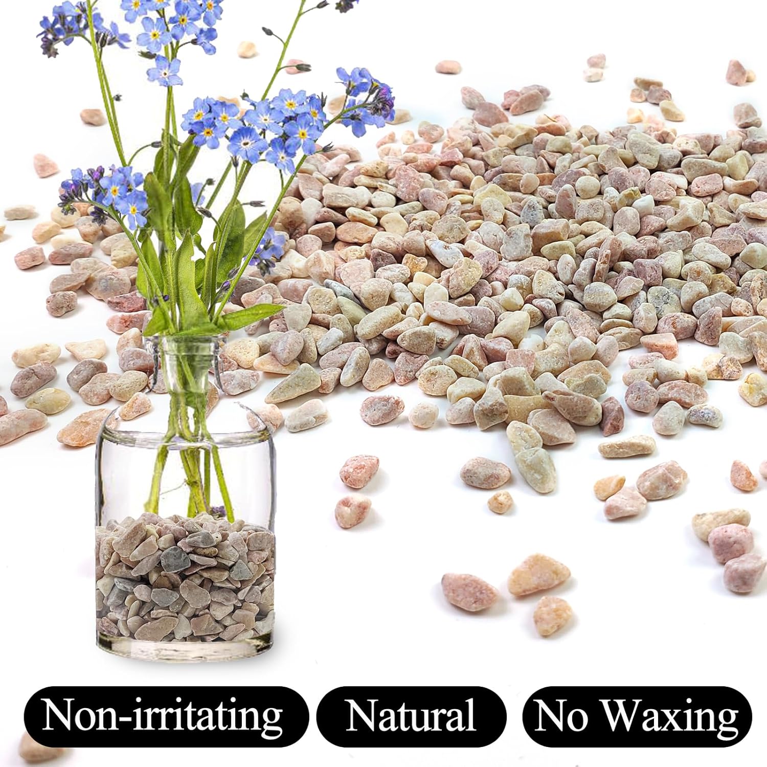 5lbs Peach Pebbles for Plants, 3/8inch Small Rocks for Succulent Cactus Plants, Natural Polished Pebbles, River Rocks for Plants, Vases, Garden