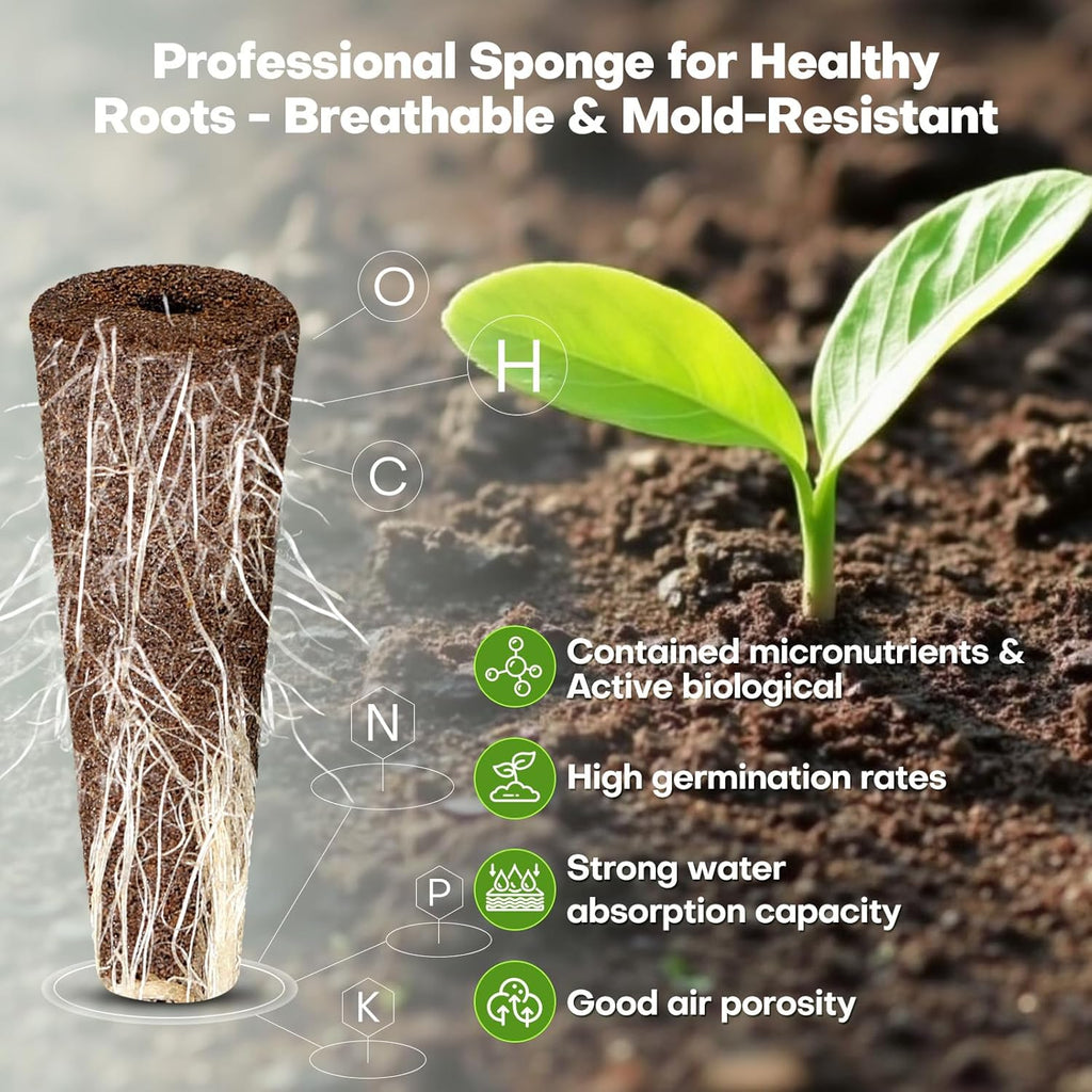 Ahopegarden 86PCS Hydroponic Pods Kit: Compatible with Aerogarden, iDOO, Most Brand Hydroponics Growing System, Indoor herb Garden Supplies Includes Grow Sponges, Labels, A&B Plant Food, Tweezer