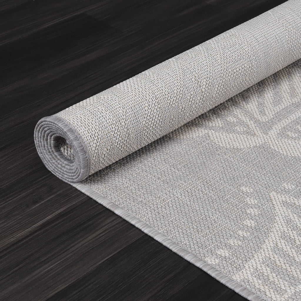 Medallion Outdoor Rug 10x14 Washable Outside Carpet for Indoor Patio Porch Waterproof Easy Cleaning Non Shedding Area Rugs Gray 10 x 14