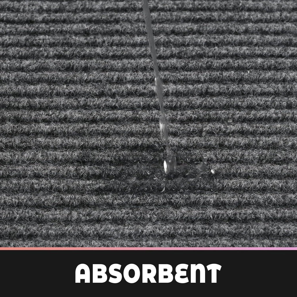 Profile Rubber Door Mat, 72x48inch, Heavy Duty, Entrance Doormat, Indoor and Outdoor, Waterproof, Easy Clean Shoe Scraper, Home Rug Welcome Mats for Entryway, Patio, Porch(Light Grey)