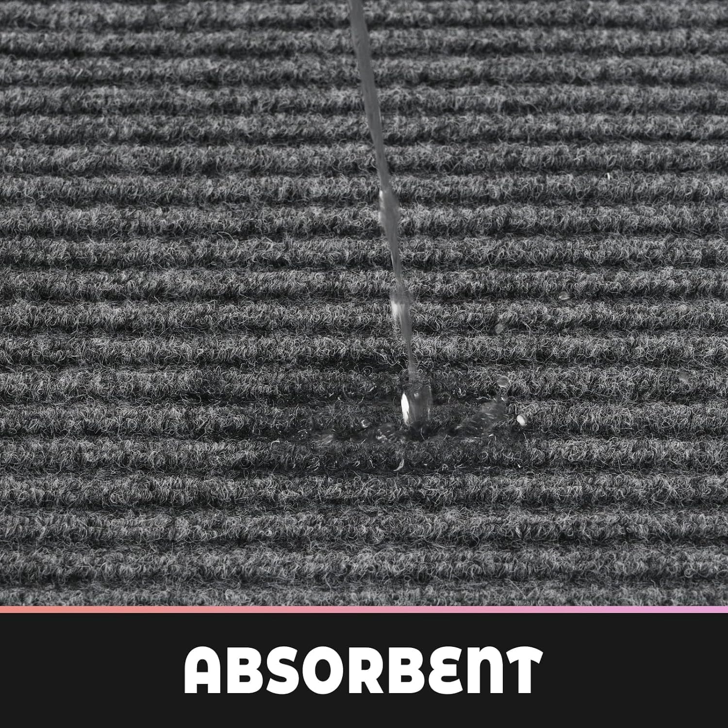 Profile Rubber Door Mat, 72x48inch, Heavy Duty, Entrance Doormat, Indoor and Outdoor, Waterproof, Easy Clean Shoe Scraper, Home Rug Welcome Mats for Entryway, Patio, Porch(Light Grey)