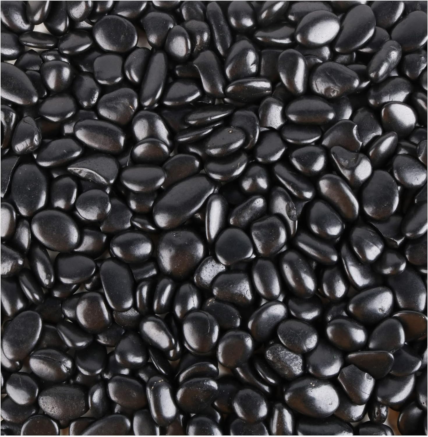 Black Pebbles for Plants 7lb Bulk Bag Aquarium Gravel 0.5"- 1" Decorative Polished Fish Tank Stone River Rocks