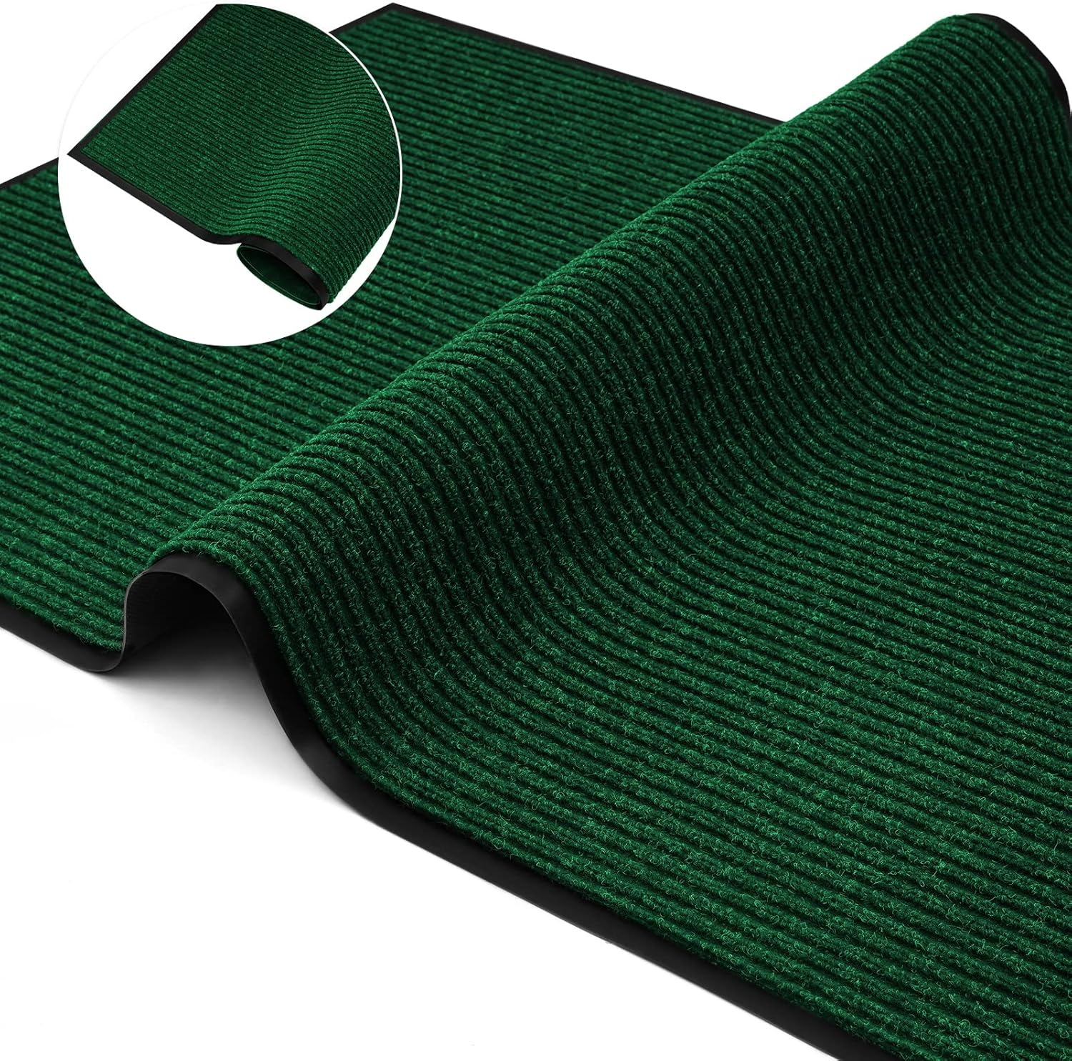 Profile Rubber Door Mat, 60x35inch, Heavy Duty, Entrance Doormat, Indoor and Outdoor, Waterproof, Easy Clean Shoe Scraper, Home Rug Welcome Mats for Entryway, Patio, Porch, Green