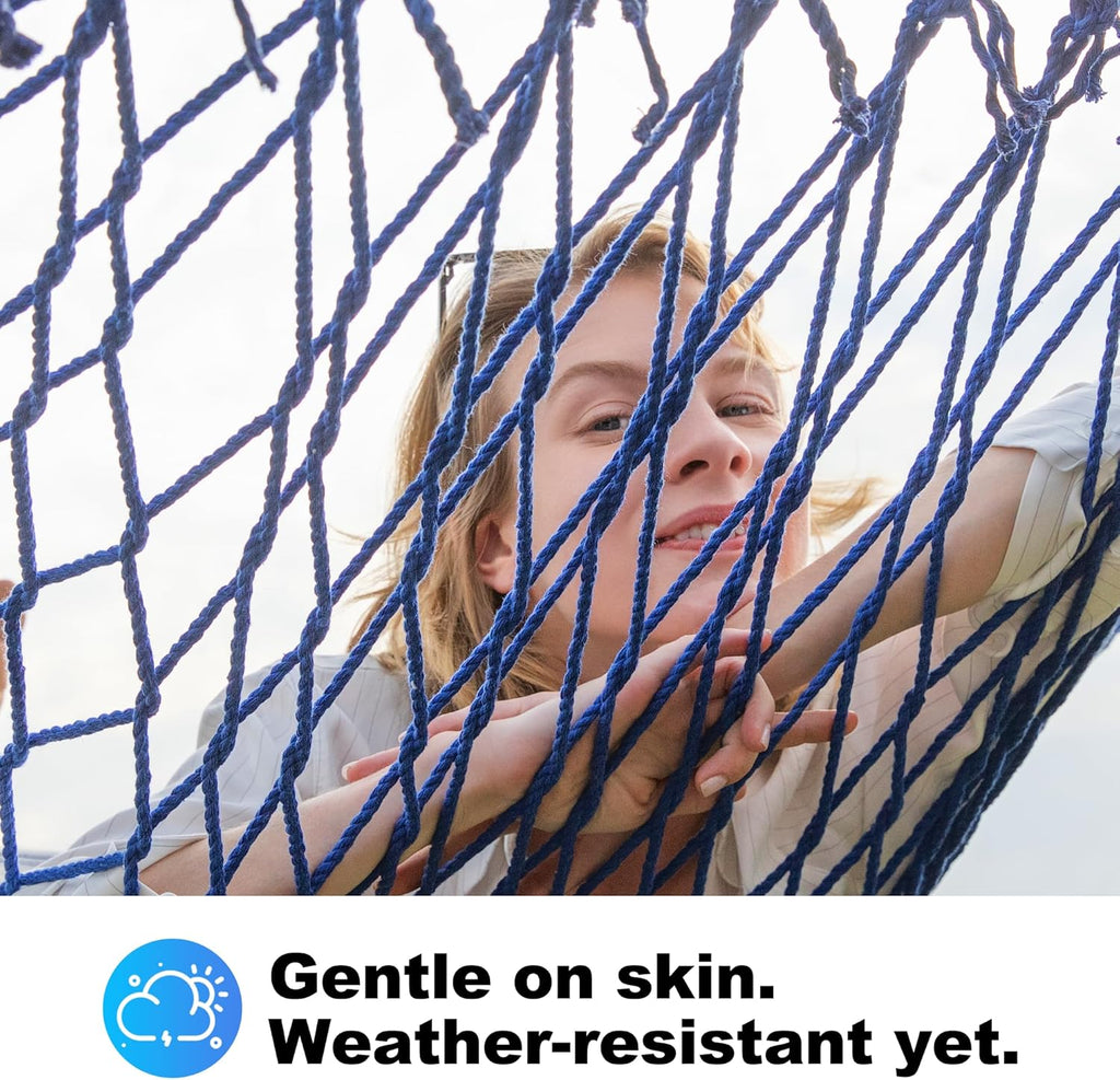 14ft Cotton Rope Hammocks for 2 Person (Blue, Queen)