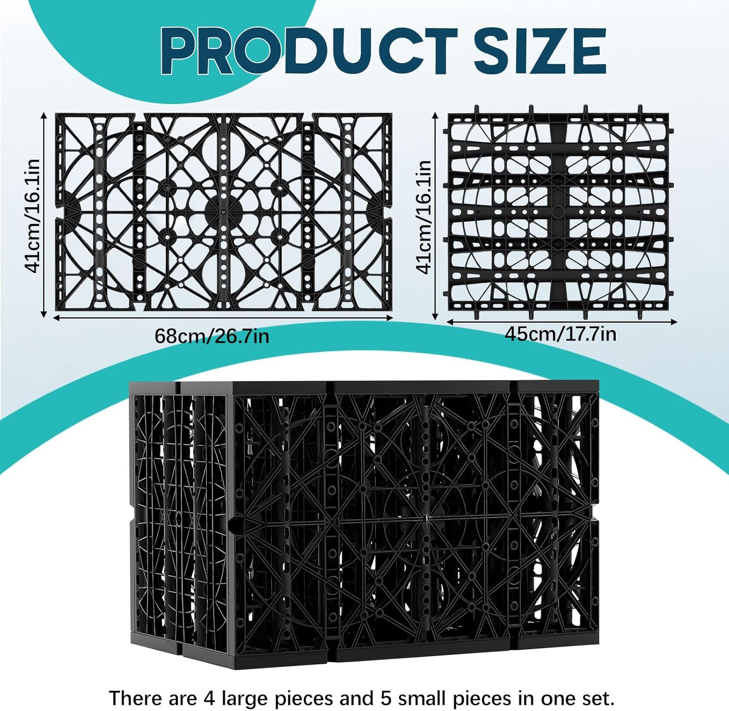 2 Pack 33 Gallon Water Storage Module Block System Water Garden Matrix Block for Pond Free Waterfalls Disappearing Waterfall or Fountain Features