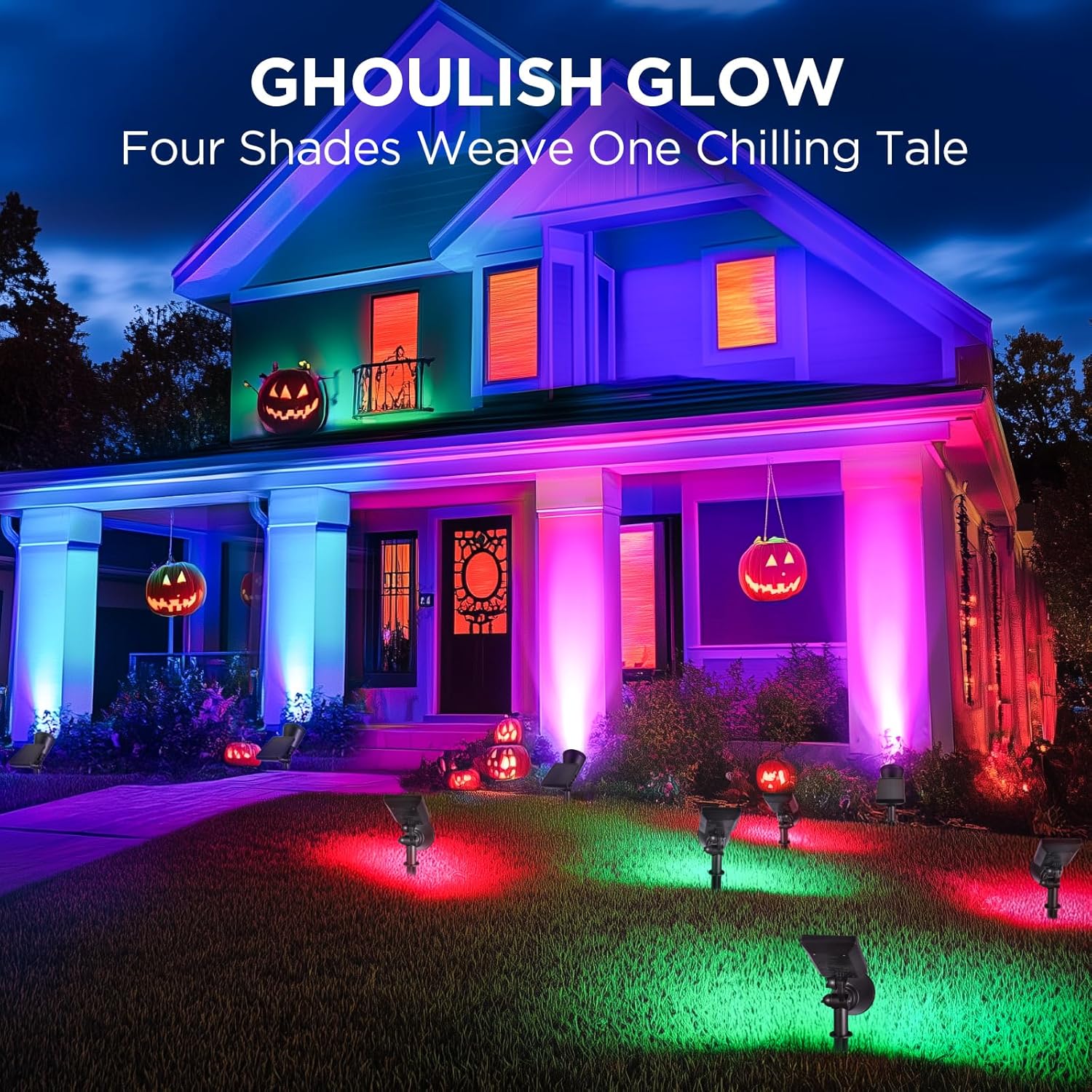 InnoGear Solar Lights Outdoor Waterproof Solar Garden Light for Outside Yard Landscape Lighting Pathway Spot Lights Spotlight Wall Light Auto On/Off, Pack of 4 (Red, Green, Violet Purple, Blue)