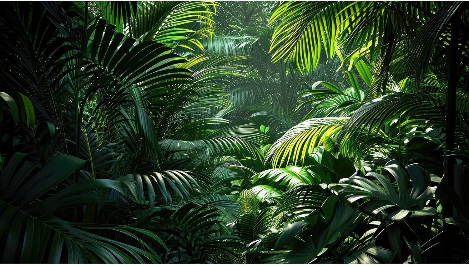 Aquarium Background Enchanting Beauty of Jungle Terrarium Backdrop Nature Jungle Green Leaf Palms Fish Tank Background Reptile Habitat Backdrop Wallpaper Poster Decor Vinyl 72x18in