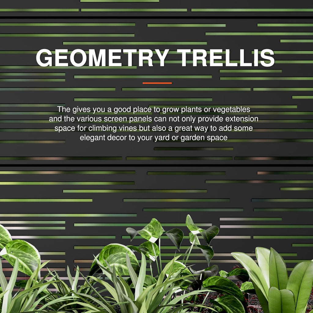 Casaphoria Metal Raised Garden Bed with Trellis and Wheels, 72"x47"x16" Planter Box for Climbing Plants, Vegetables & Vines, Features Drainage Holes and Privacy Screen (Black-Shine)