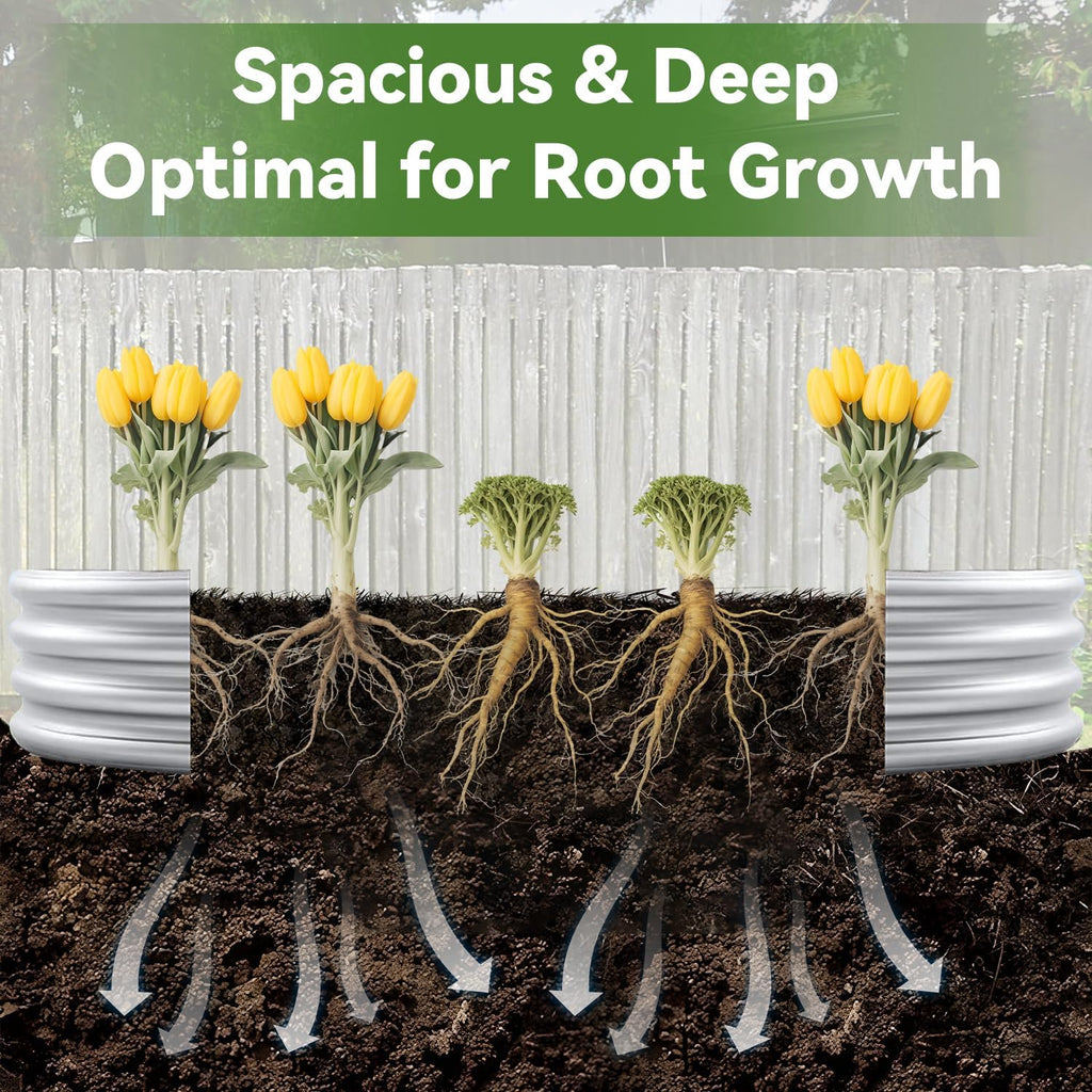 Galvanized Raised Garden Bed 4x2x1ft，Outdoor Large Metal Planter Box for Vegetables, Flowers, and Herbs – Heavy Duty Steel Raised Bed for Backyard Gardening – Rust-Resistant Flower Bed