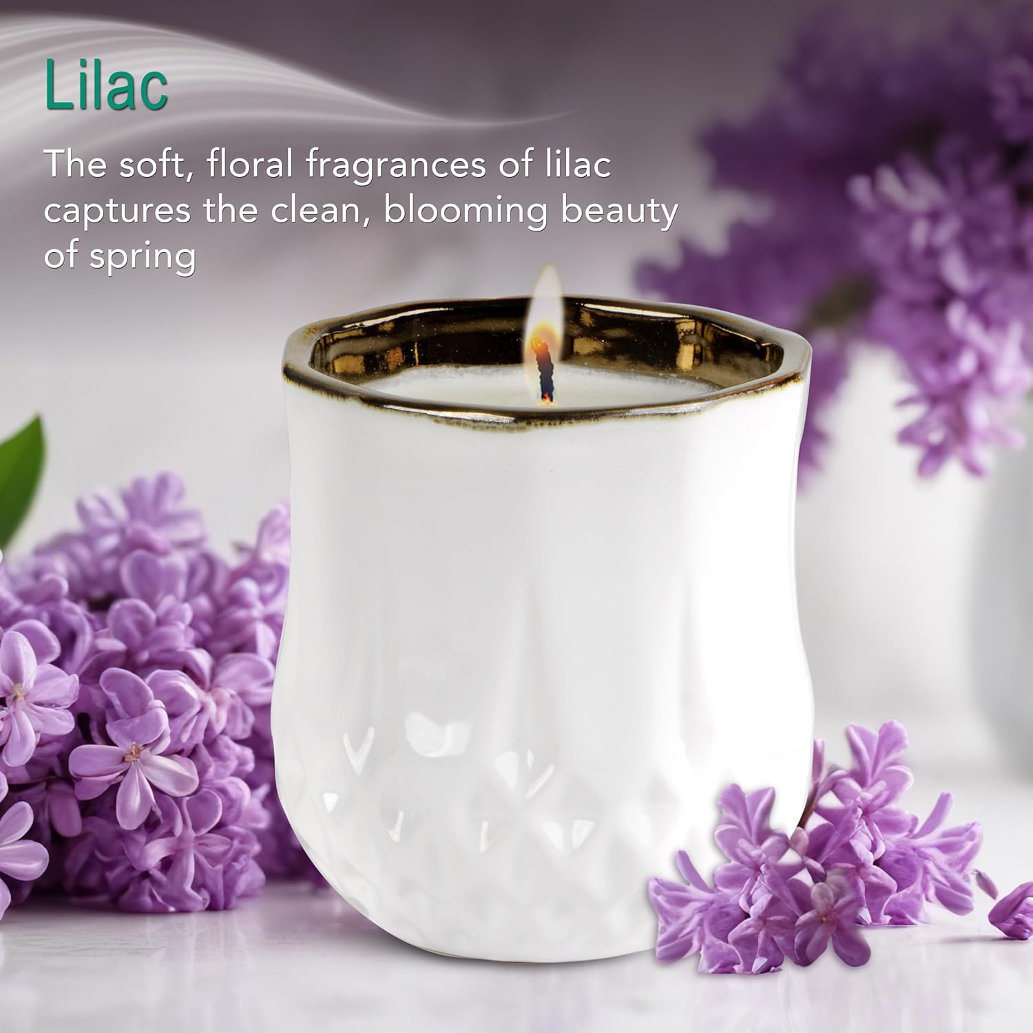 The Growing Candle, Lilac Scented Aromatherapy Candles, 9oz Pot, 100% Soy, Astrid