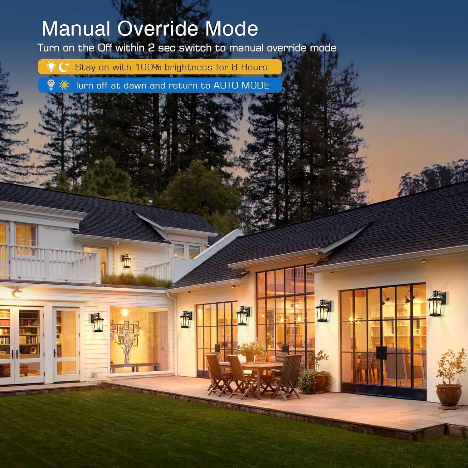 VIANIS Porch Lights Outdoor with Motion Sensor, Dusk to Dawn Outdoor Wall Lights Lantern, Anti-Rust Matte Black Outside Light Fixture Sconce for House, Patio, Garage, Waterproof