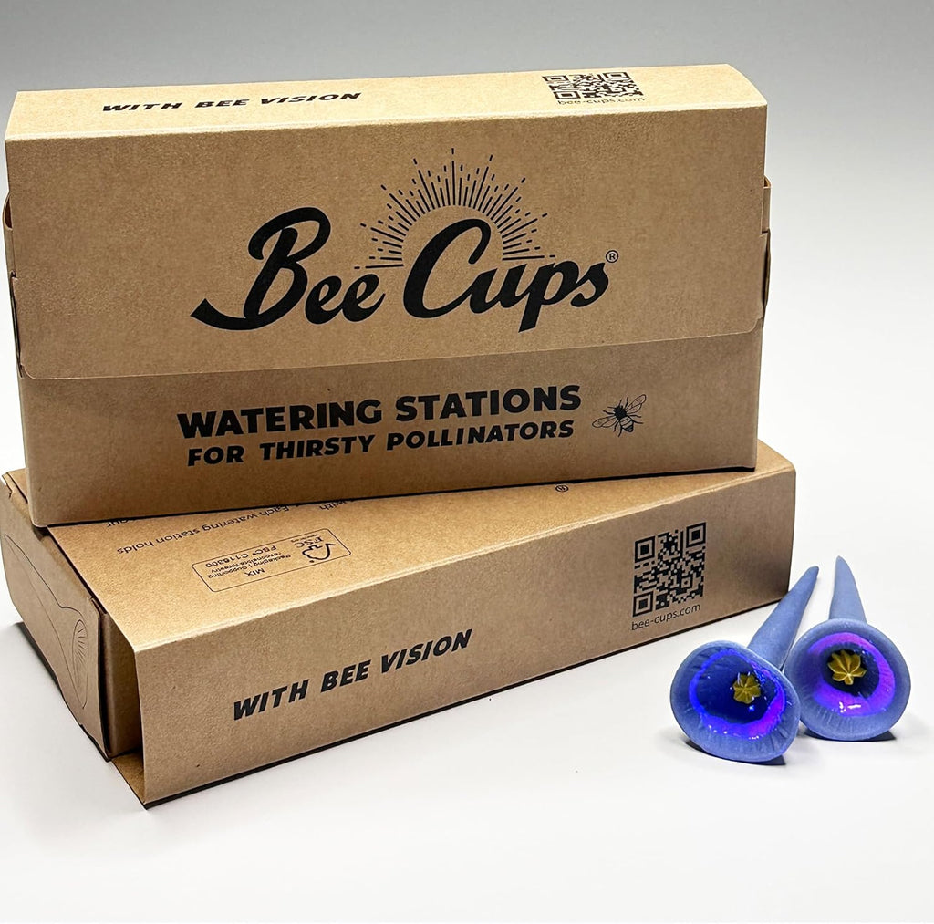 5 Pack, Bee Watering Station, 100% Handmade Porcelain, Bee and Butterfly Feeder for Garden, Outdoor Feeders for Thirsty Pollinators, Plastic Free, Pollinator Attracting Glaze (5, Blue)