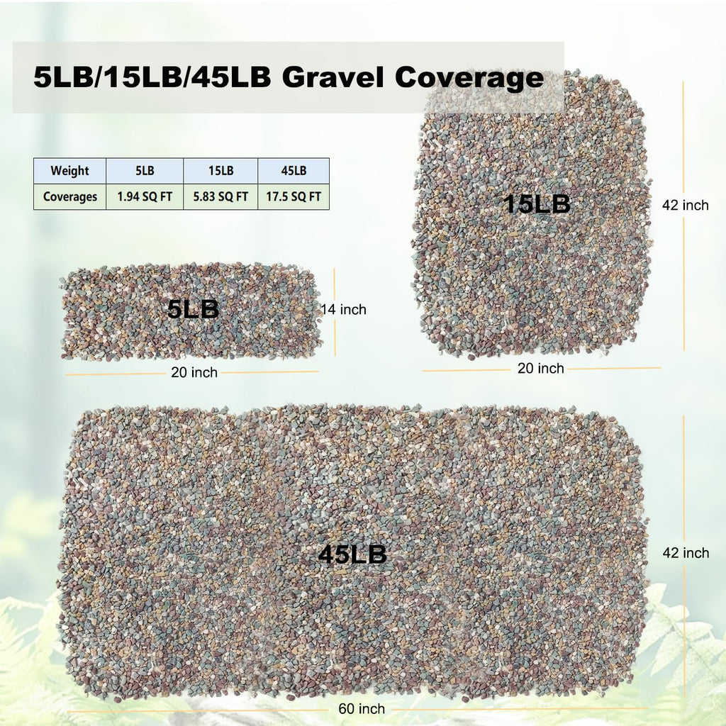 45LB Succulents Rocks for Plants Cactus Gravel Pebbles for Fish Tank 1/2 Inch Natural River Rocks for Vase, Aquarium, Landscaping,Bonsai,Terrarium Pebbles, Mixed Color