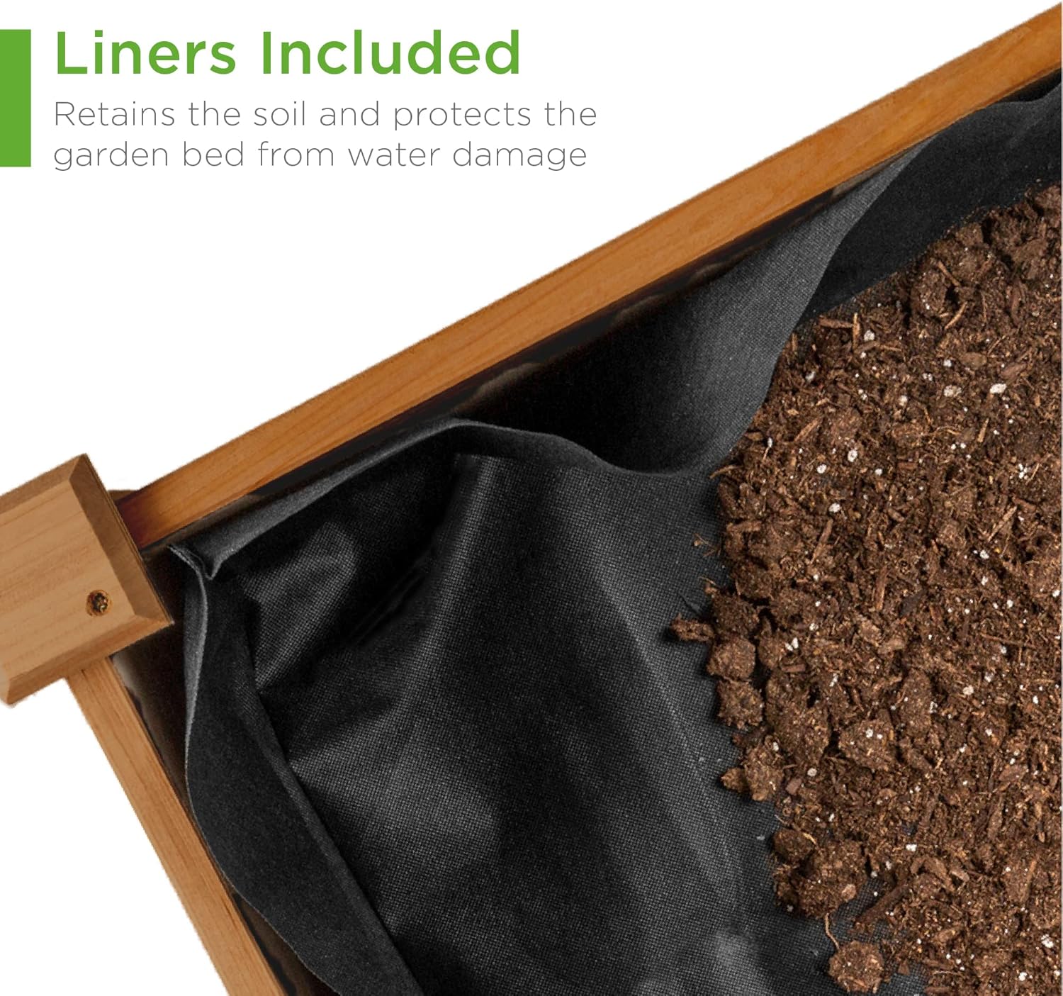 Best Choice Products Raised Garden Bed 48x24x32-inch Mobile Elevated Wood Planter w/Lockable Wheels, Storage Shelf, Protective Liner - Acorn Brown