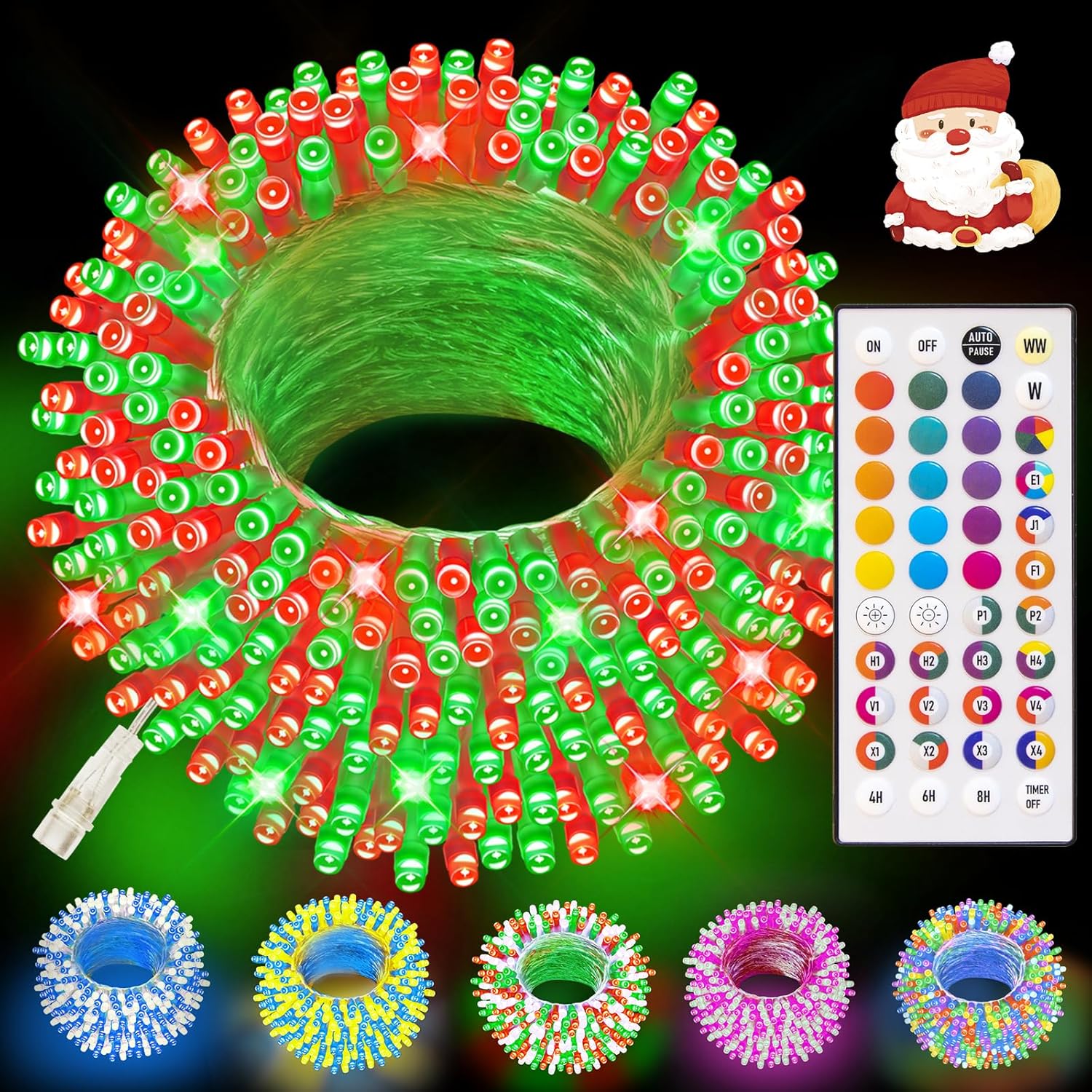 LitHome 99ft 300 Led Color Changing Christmas String Lights 35 Colors RGB Christmas Lights with Remote Timer,Dimmable Led String Light Outdoor Plug in,Xmas Tree Light for Indoor Party Halloween Decor