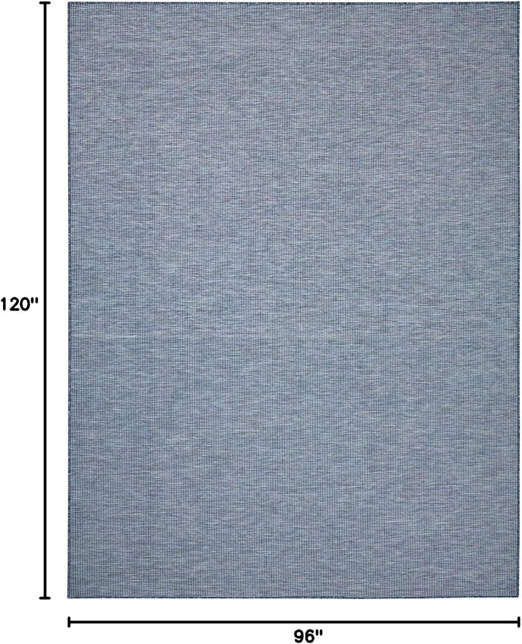 Nourison Positano Indoor-Outdoor Navy Blue 8' x 10' Area Rug, Easy Cleaning, Non Shedding, Bed Room, Living Room, Dining Room, Backyard, Deck, Patio (8x10)