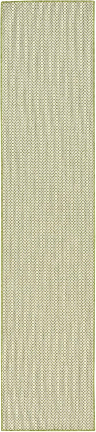 Nourison Home Courtyard Indoor/Outdoor Ivory Green 2'2" x 10' Area Rug, Easy Cleaning, Non Shedding, Bed Room, Living Room, Dining Room, Backyard, Deck, Patio (2x10)