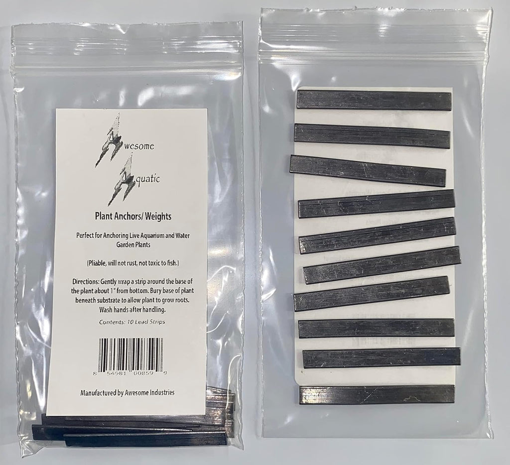 Awesome Aquatic Plant Anchors/Weights Strips Lead Ribbon Live Plants Weight Anchor Aquarium (10 Pack Strips)