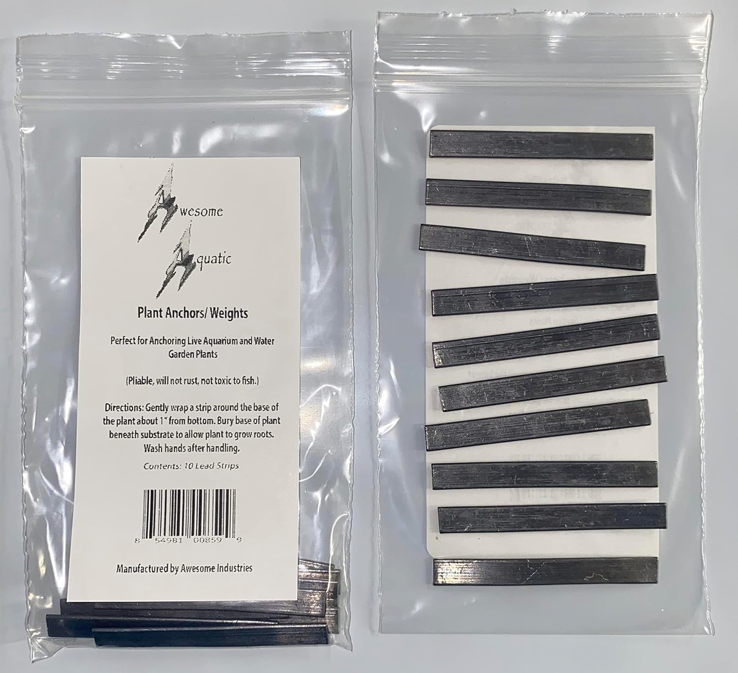 Awesome Aquatic Plant Anchors/Weights Strips Lead Ribbon Live Plants Weight Anchor Aquarium (10 Pack Strips)