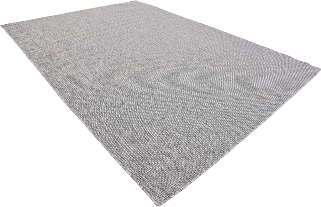 Unique Loom Outdoor Solid Collection Area Rug (8' x 11' 4" Rectangle Light Gray/Ivory)